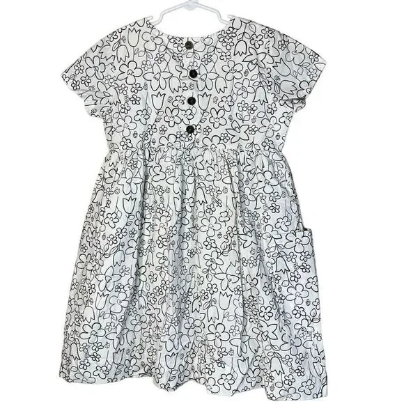 Hanna Andersson black and white flower print dress size 8 - Picture 5 of 9